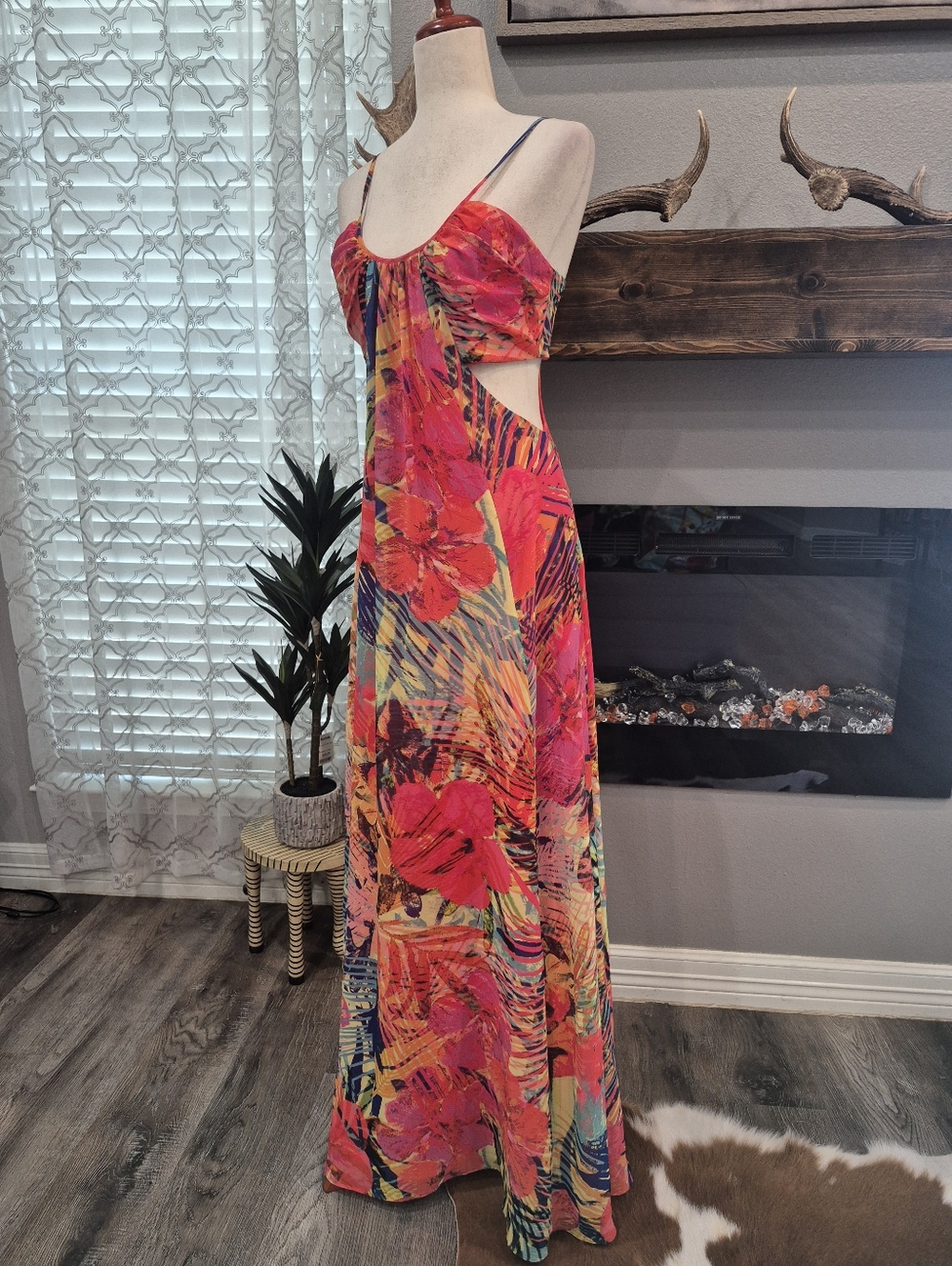 Marciano Tropical Maxi Dress Size Small - Picture 4 of 6